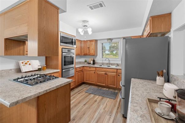 Interior, Kitchen, Wood Texture Flooring