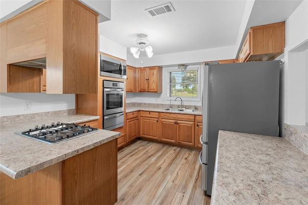 Interior, Kitchen, Wood Texture Flooring