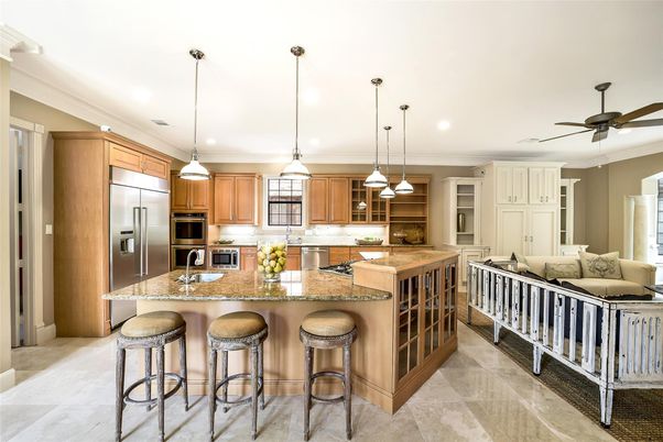 Interior, Kitchen, Pendant Lights, Recessed Lighting, Stainless Steel Appliances