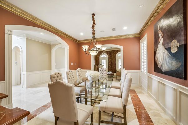 Chandelier, Dining room, Interior, Recessed Lighting