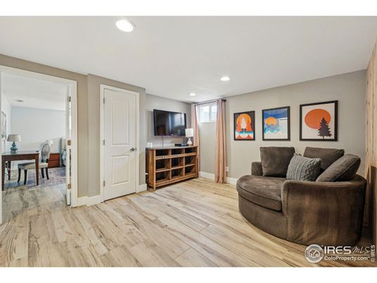 Dining room, Interior, Living room, Recessed Lighting, Wood Texture Flooring