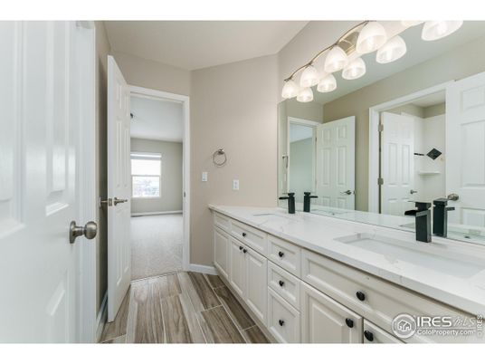 Bathroom, Dual Sink Vanities, Interior, Wood Texture Flooring