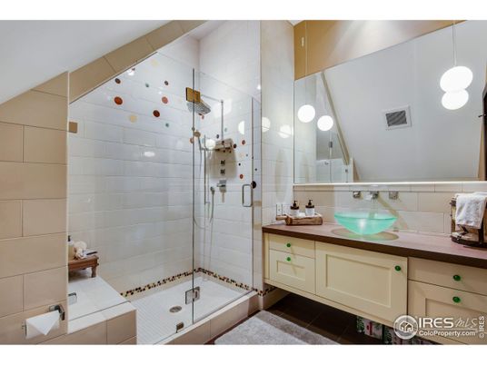 Bathroom, Glass Shower, Interior, Pendant Lights