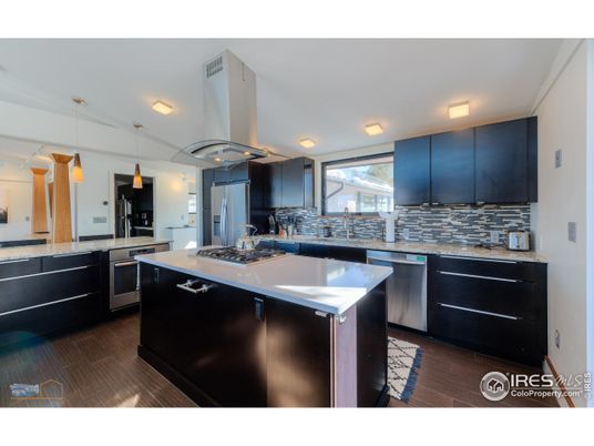 Interior, Kitchen, Pendant Lights, Stainless Steel Appliances, Wood Texture Flooring