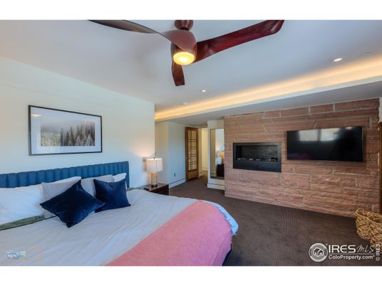 Bedroom, Interior, Recessed Lighting, Stone Walls