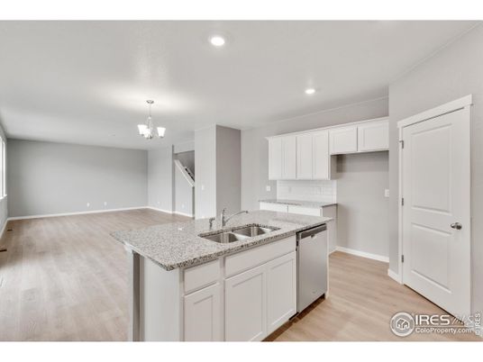 Chandelier, Interior, Kitchen, Recessed Lighting, Wood Texture Flooring