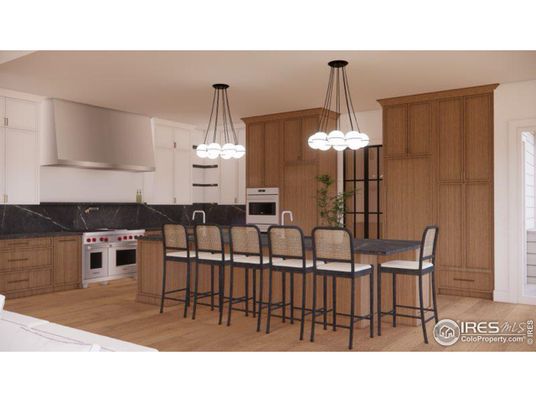 Interior, Kitchen, Pendant Lights, Stainless Steel Appliances, Wood Texture Flooring