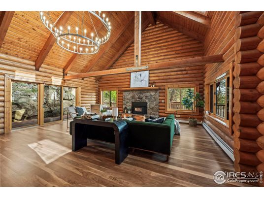 Fireplace, Home Office, Interior, Living room, Pendant Lights, Wooden Beams, Wooden Ceilings, Wood Texture Flooring, Wooden Walls