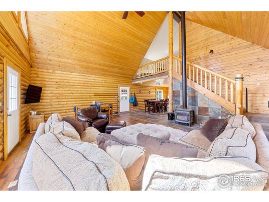Dining room, Fireplace, Interior, Living room, Wooden Ceilings, Wood Texture Flooring, Wooden Walls