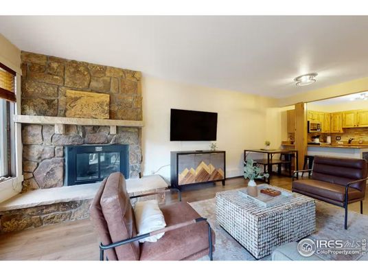 Fireplace, Interior, Living room, Stone Walls, Wood Texture Flooring