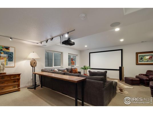 Interior, Projection Screen, Recessed Lighting, Theatre Room