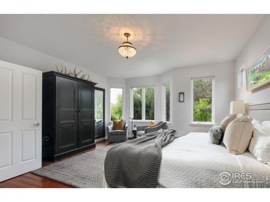 Bedroom, Chandelier, Interior, Wood Texture Flooring