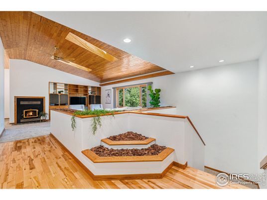 Fireplace, Interior, Recessed Lighting, Wooden Ceilings, Wood Texture Flooring