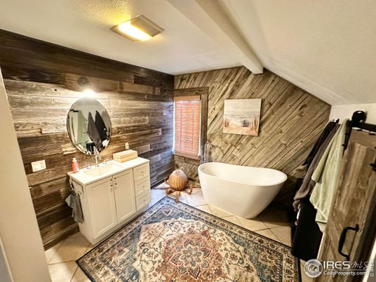Bathroom, Dual Sink Vanities, Free Standing Baths, Interior, Wooden Walls