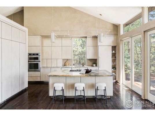Interior, Kitchen, Pendant Lights, Stainless Steel Appliances, Wood Texture Flooring