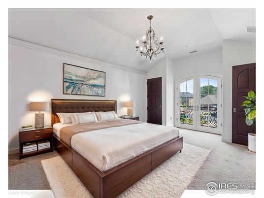 Bedroom, Chandelier, Interior