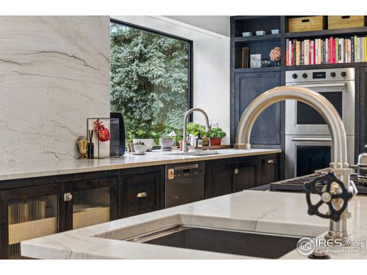 Interior, Kitchen, Marble Walls, Stainless Steel Appliances