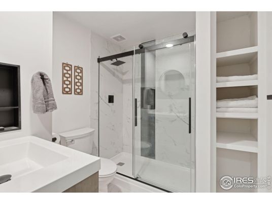 Bathroom, Glass Shower, Interior, Marble Walls
