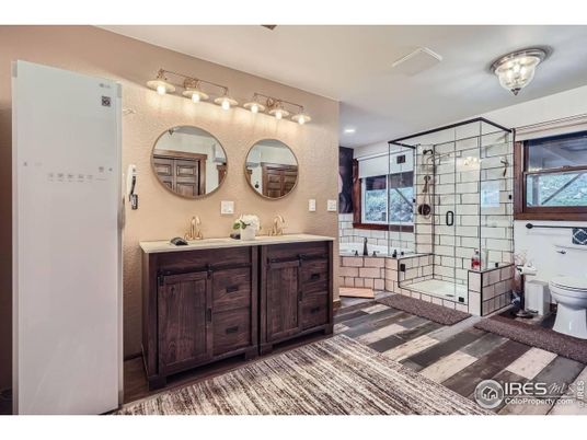 Bathroom, Dual Sink Vanities, Glass Shower, Interior