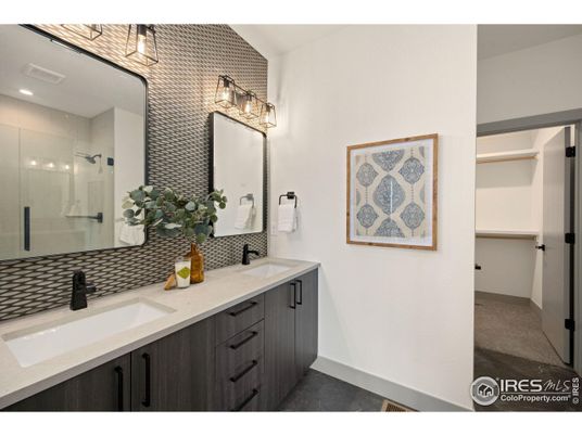 Bathroom, Dual Sink Vanities, Glass Shower, Interior
