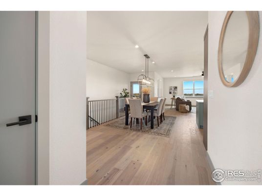 Dining room, Interior, Pendant Lights, Recessed Lighting, Wood Texture Flooring