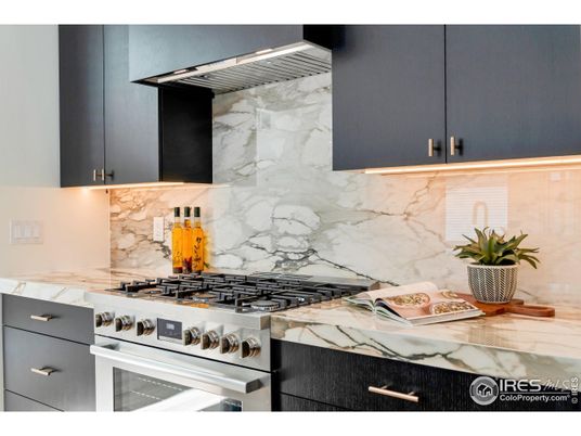 Interior, Kitchen, Marble Walls, Stainless Steel Appliances