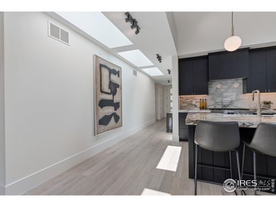 Interior, Kitchen, Pendant Lights, Wood Texture Flooring