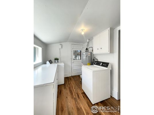 Interior, Kitchen, Washer, Wood Texture Flooring