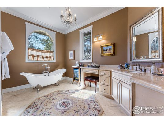 Bathroom, Chandelier, Dual Sink Vanities, Free Standing Baths, Interior