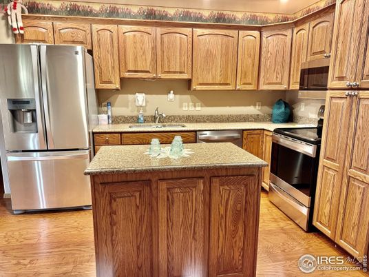 Interior, Kitchen, Stainless Steel Appliances, Wood Texture Flooring