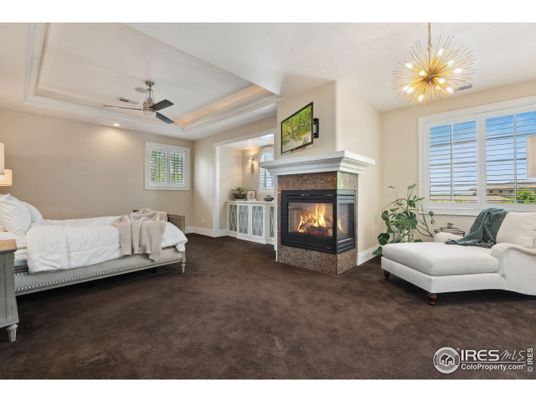 Bedroom, Fireplace, Interior, Pendant Lights, Recessed Lighting