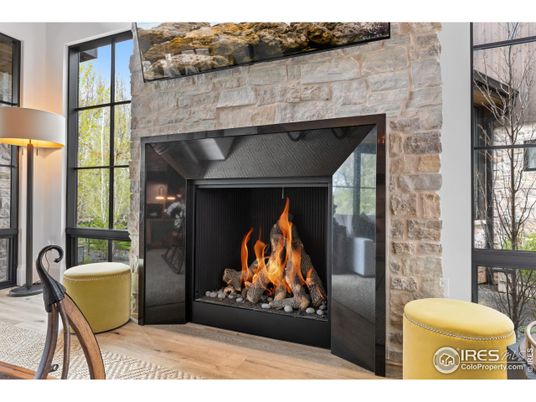 Fireplace, Interior, Stone Walls, Wood Texture Flooring
