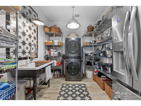 Interior, Pendant Lights, Washer, Wood Texture Flooring