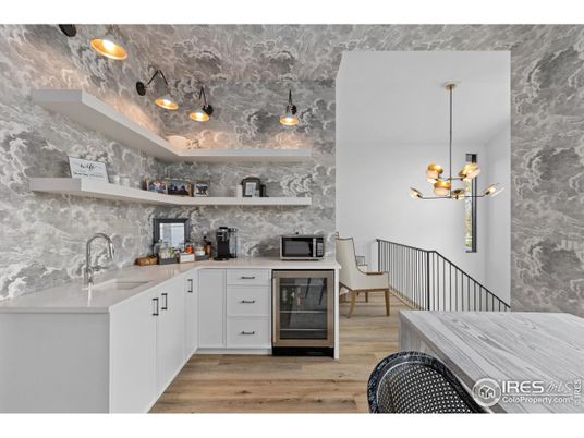 Dining room, Interior, Kitchen, Pendant Lights, Wood Texture Flooring
