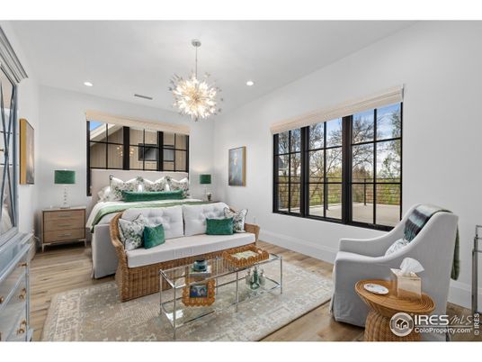 Bedroom, Interior, Living room, Pendant Lights, Recessed Lighting, Wood Texture Flooring