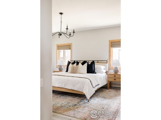 Bedroom, Chandelier, Interior