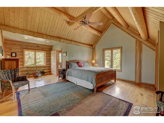 Bedroom, Interior, Recessed Lighting, Wooden Beams, Wooden Ceilings, Wood Texture Flooring, Wooden Walls
