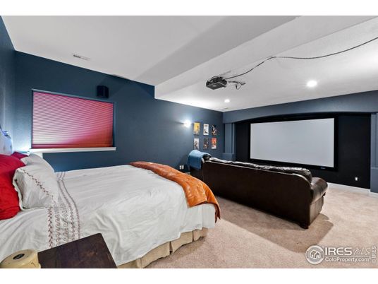 Bedroom, Interior, Projection Screen, Recessed Lighting, Theatre Room