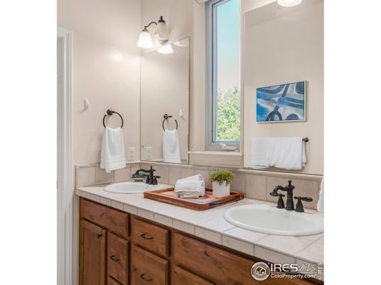 Bathroom, Dual Sink Vanities, Interior, Tile Countertops