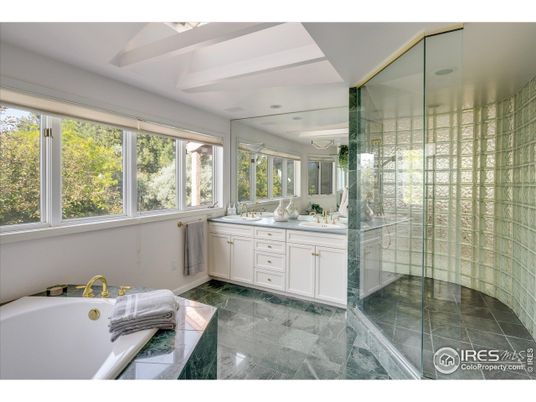 Bathroom, Dual Sink Vanities, Glass Shower, Interior