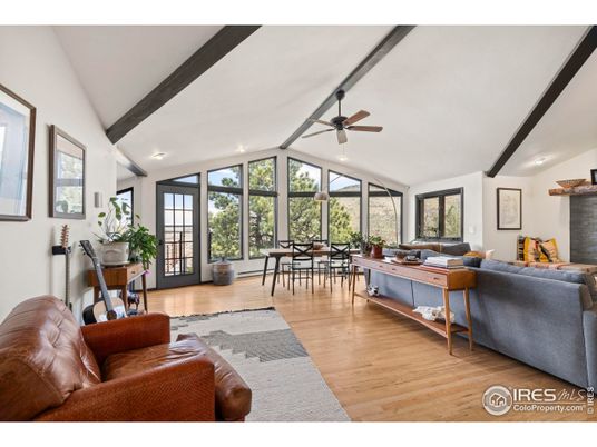 Dining room, Interior, Living room, Recessed Lighting, Wooden Beams, Wood Texture Flooring