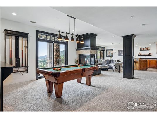 Billiard Table, Fireplace, Game Room, Interior, Pendant Lights, Recessed Lighting