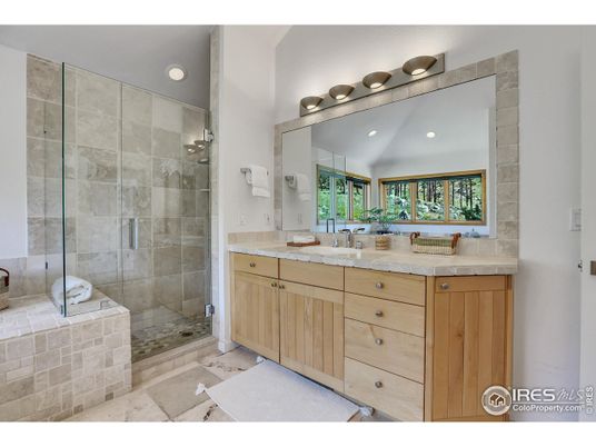 Bathroom, Dual Sink Vanities, Glass Shower, Interior