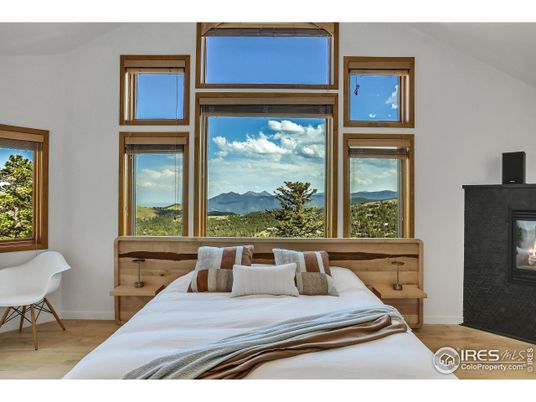 Bedroom, Fireplace, Interior, Wood Texture Flooring