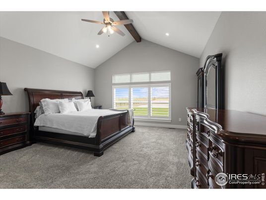 Bedroom, Interior, Recessed Lighting, Wooden Beams