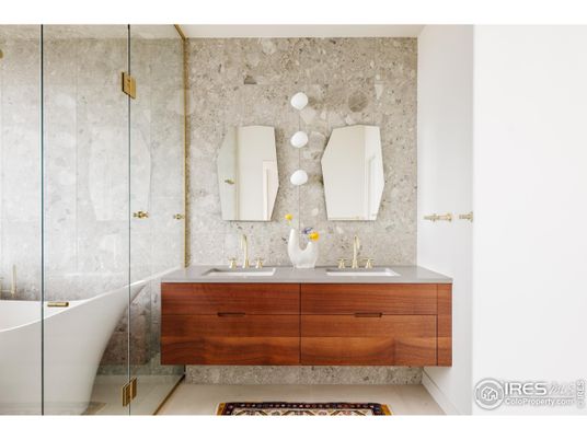 Bathroom, Dual Sink Vanities, Glass Shower, Interior