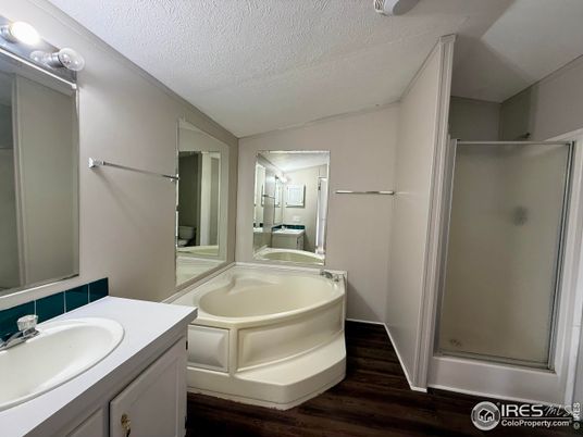 Bathroom, Glass Shower, Interior, Wood Texture Flooring