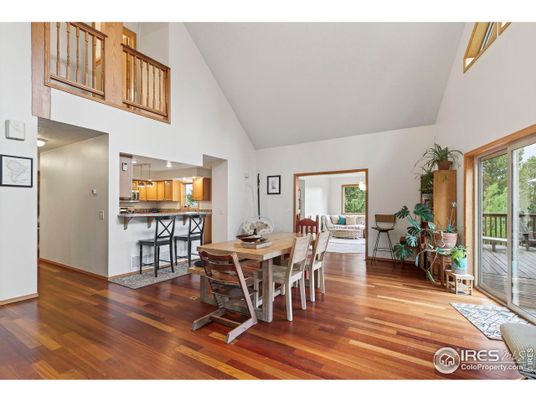 Dining room, Interior, Kitchen, Recessed Lighting, Wood Texture Flooring