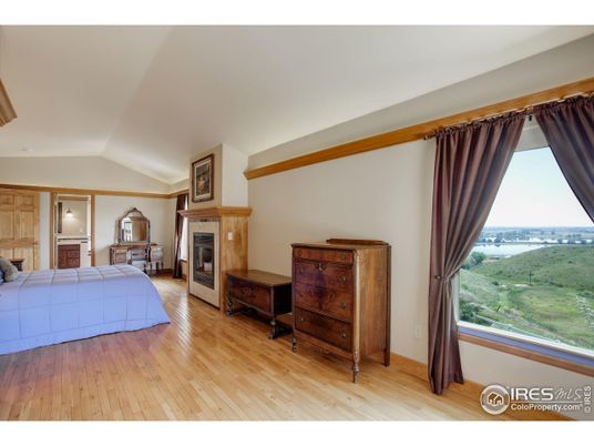 Bedroom, Fireplace, Interior, Wood Texture Flooring