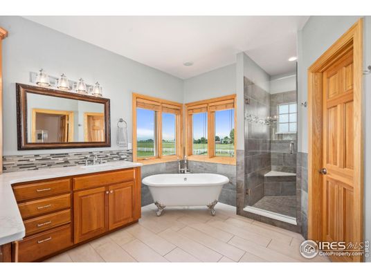 Bathroom, Dual Sink Vanities, Free Standing Baths, Glass Shower, Interior, Recessed Lighting